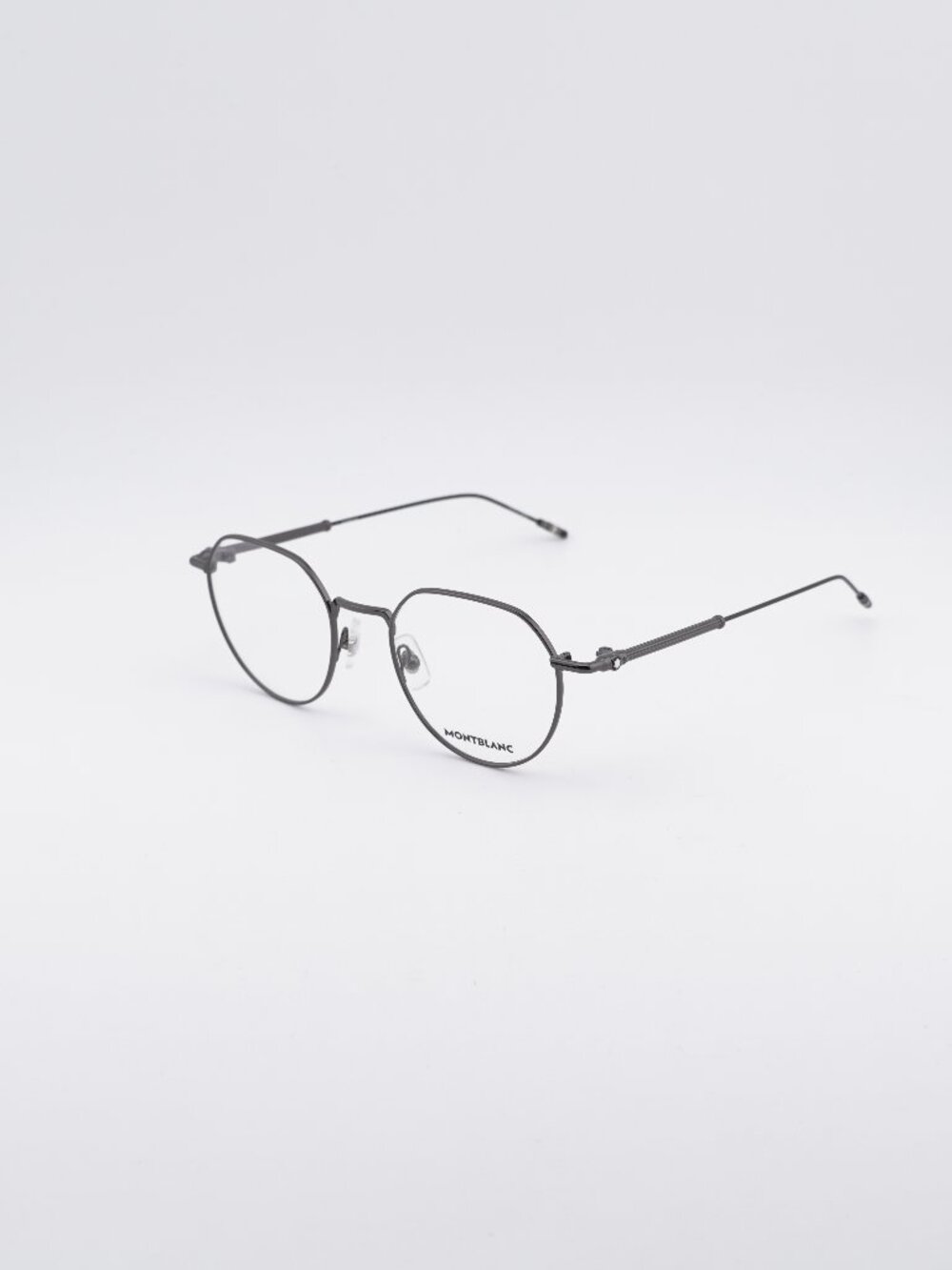 Montblanc MB0060O 001 Eyeglasses Ruthenium 50mm Round / Panto Frame